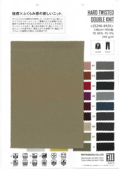 ZS346-8420 強撚紗高彈雙線針織