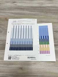 14403 60線棉質高密度平織藍色多條紋[布料] SUNWELL 三維爾 更多照片