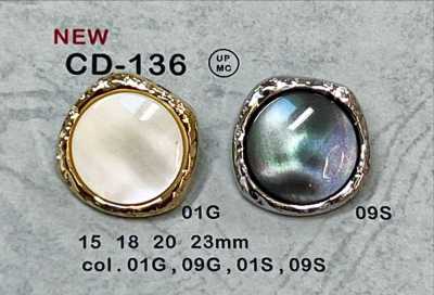 CD-136 金屬鈕扣 背面腳 帶邊