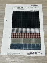 SBW11493 50/1高密度平織水洗加工格紋[布料] 柴屋 更多照片