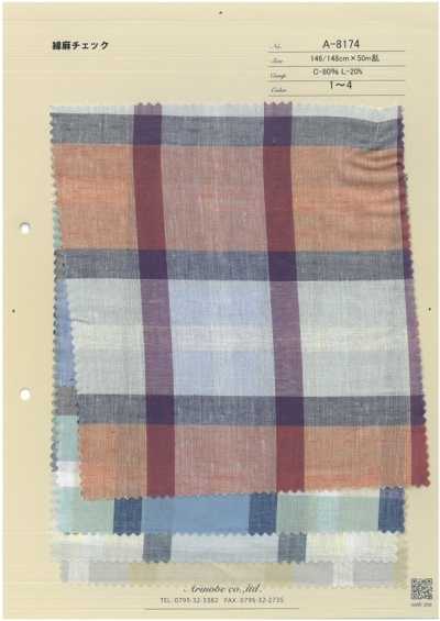 A-8174 棉麻格紋