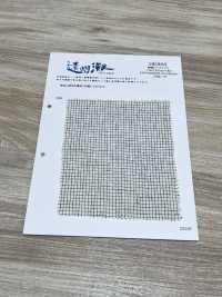 HK800 新潟棉麻麻針，格紋州灘（白×黑）[布料] 古山 更多照片