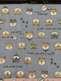 KTS6485 雙層紗布柴犬印花[布料] 更多照片