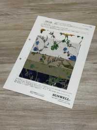 28110 麻坯布，帶有植物花卉圖案和 Angel Soft 加工[布料] SUNWELL三維爾 更多照片