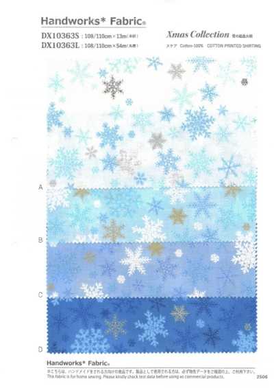 DX10363L HAndworks*Fabric® 平布 聖誕 雪花大圖案