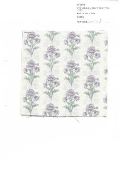 850573 SEVENBERRY®  細平布 未曬棉 SOLEIL BLUE / 野花