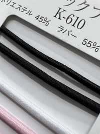 K-610 色織聚酯纖維彈性編織花邊[緞帶、帶、繩子] RIVER 更多照片