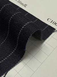 810-YWG 針條紋條紋丹寧布11盎司[布料] 吉和織物 更多照片