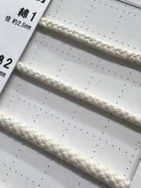 C2 天然材質繩第一部分 棉質 2條帶芯圓繩 3.0毫米[緞帶、帶、繩子] Cordon 更多照片