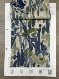 8026-1790-2 麻坯布藝術植物印花[布料] HOKKOH北高 更多照片