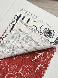 B88333Z 不均勻線布，靛藍古董布，半折疊[布料] VANCET 更多照片