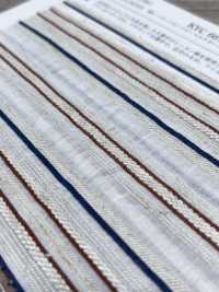 KYC667-55-1 棉、人造絲、亞麻多臂提花多條紋圖案[布料] 小紋工房(宇仁纖維) 更多照片