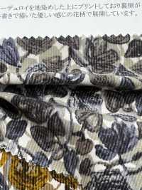 19188 燈芯絨襯衫，飾有手繪小花卉圖案[布料] SUNWELL 三維爾 更多照片