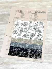 850544 未漂白棉質平紋布，植物韻律野花圖案[布料] VANCET 更多照片