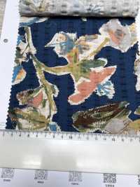 7027-740-1 麻坯布波紋花卉圖案[布料] HOKKOH北高 更多照片