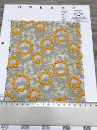 4027-848-1 精紡細布刺繡絨球蕾絲[布料] HOKKOH北高 更多照片