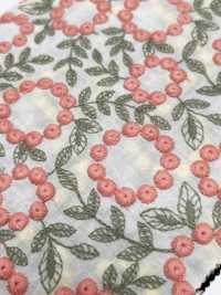 4027-848-1 精紡細布刺繡絨球蕾絲[布料] HOKKOH北高 更多照片