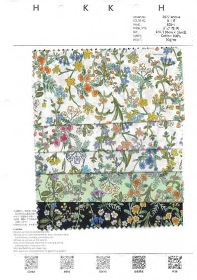 3027-650-4 60支 精紡細布 波普花