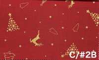 AP65802 聖誕快樂 金色 印花坯布（卷裝）[布料] Cosmo Textile 更多照片