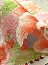 850628 平紋布 花卉金和風圖案 牡丹、菊、葵與鼓[布料] VANCET 更多照片