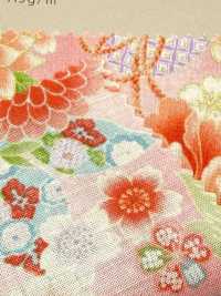 850628 平紋布 花卉金和風圖案 牡丹、菊、葵與鼓[布料] VANCET 更多照片