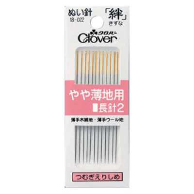 18022 縫針　絆適用於稍薄布料　長針2　P2