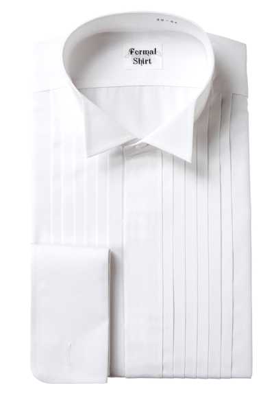 ST-1000 禮服用 正裝襯衫 翼領襯衫 胸前褶襉 比翼式 白色