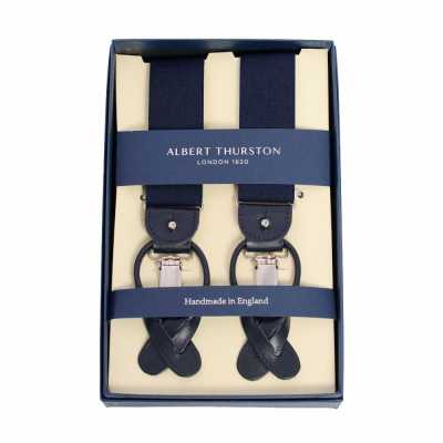 AT-NAVY-XL Albert Thurston 吊帶褲 深海軍藍素色 35MM XL碼