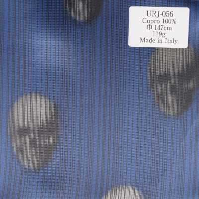 URJ-056 義大利製造 100%銅氨絲印花裏布 暗黑恐怖骷髏圖案