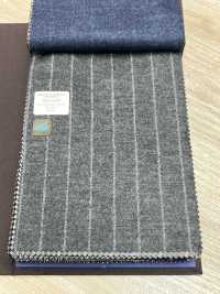 55CN5507 CANONICO 平紋精紡法蘭絨 灰色粉筆條紋[布料] 佳能 更多照片