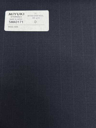 5MK0171 MIYUKI EVER WOOL（米由基·EVER WOOL） 條紋 海軍藍
