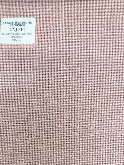 CNJ316 CANONICO(卡諾尼科) 經典款 21μ MONTECARLO 夾克面料 凸紋平紋組織 粉色 素色