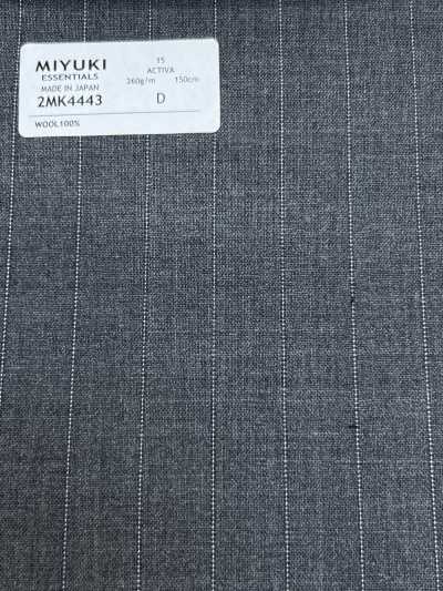 2MK4443 26SS 御幸布料 MIYUKI ESSENTIALS ACTIVA 中灰條紋