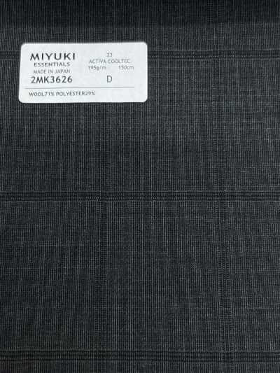 2MK3626 26SS 御幸面料 MIYUKI ESSENTIALS ACTIVA ACTIVA COOLTEC 中灰色 格紋