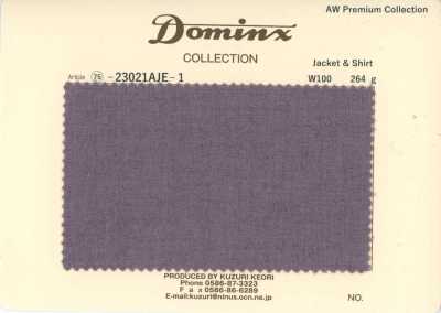 23021AJE-1 經典款 夾克&襯衫 100%羊毛 DOMINX 高級系列 紫色[布料] 葛根毛織物（DOMINX） 更多照片