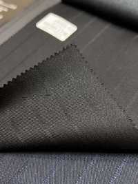 69580-17 26AW HERDREX【Silk & Wool】真絲羊毛 黑色 暗紋條紋[布料] 國島株式會社 更多照片