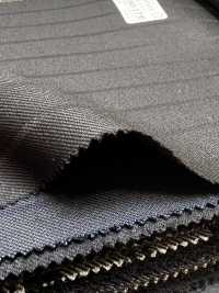 69580-17 26AW HERDREX【Silk & Wool】真絲羊毛 黑色 暗紋條紋[布料] 國島株式會社 更多照片