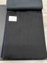 69580-17 26AW HERDREX【Silk & Wool】真絲羊毛 黑色 暗紋條紋[布料] 國島株式會社 更多照片