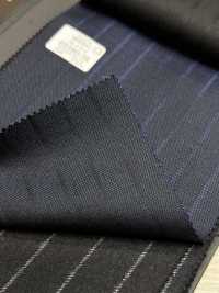69580-38 26AW HERDREX【Silk & Wool】真絲與羊毛 藏青色 暗紋條紋[布料] 國島株式會社 更多照片