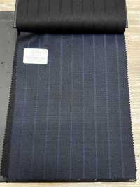 69580-38 26AW HERDREX【Silk & Wool】真絲與羊毛 藏青色 暗紋條紋[布料] 國島株式會社 更多照片
