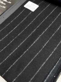 69582-13 26AW HERDREX【Tasmanian Flannel】真絲與羊毛 黑色條紋[布料] 國島株式會社 更多照片