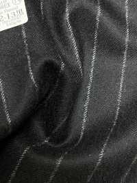 69582-13 26AW HERDREX【Tasmanian Flannel】真絲與羊毛 黑色條紋[布料] 國島株式會社 更多照片