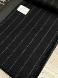 69582-20 26AW HERDREX【Tasmanian Flannel】真絲與羊毛 藏青色條紋[布料] 國島株式會社 更多照片
