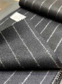 69582-20 26AW HERDREX【Tasmanian Flannel】真絲與羊毛 藏青色條紋[布料] 國島株式會社 更多照片
