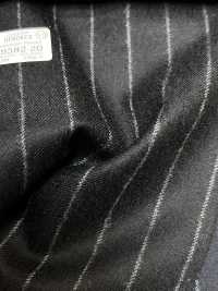69582-20 26AW HERDREX【Tasmanian Flannel】真絲與羊毛 藏青色條紋[布料] 國島株式會社 更多照片
