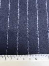 69582-34 26AW HERDREX【Tasmanian Flannel】真絲與羊毛 藏青色 條紋[布料] 國島株式會社 更多照片