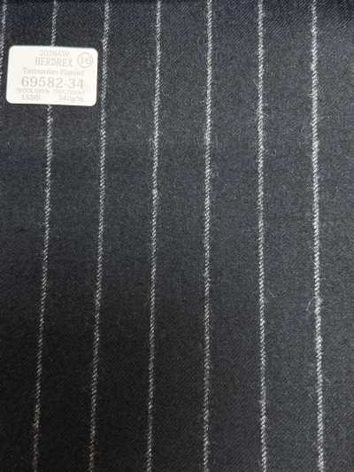 69582-34 26AW HERDREX【Tasmanian Flannel】絲綢與羊毛 深藍條紋