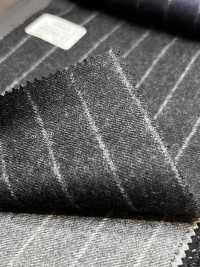69582-41 26AW HERDREX【Tasmanian Flannel】真絲羊毛炭灰色條紋[布料] 國島株式會社 更多照片