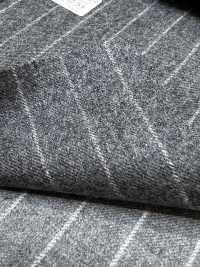 69582-55 26AW HERDREX【Tasmanian Flannel】真絲與羊毛 灰色條紋[布料] 國島株式會社 更多照片