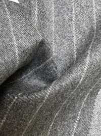 69582-55 26AW HERDREX【Tasmanian Flannel】真絲與羊毛 灰色條紋[布料] 國島株式會社 更多照片